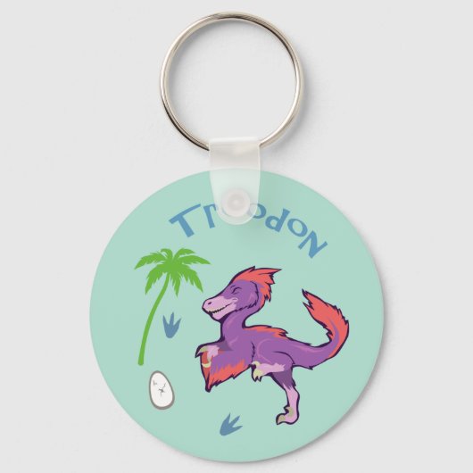 Cute Troodon Sleutelhanger (Voorkant)