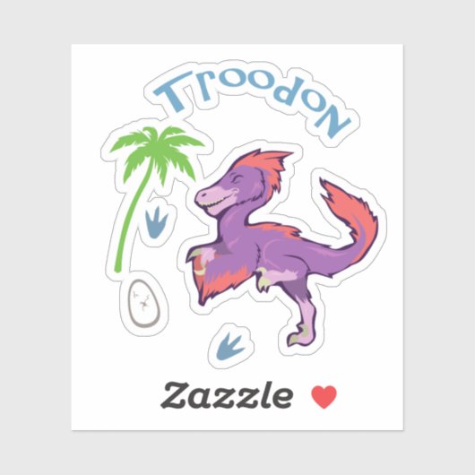 Cute Troodon Sticker (Vel)