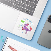 Cute Troodon Sticker (Laptop met iPhone)