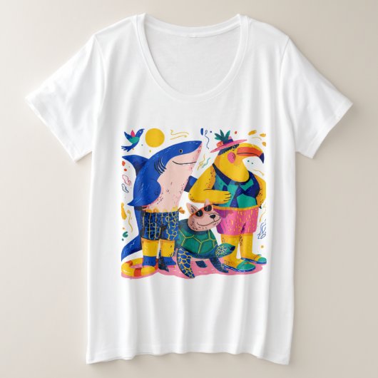 Cute Tropical Animals T-Shirt Gift (Design devant)