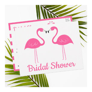 Cute Tropical Beach Pink Flamingo Vrijgezellenfees Uitnodiging Briefkaart
