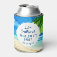 Cute Tropical Beach Waterverf Custom Bachelorette