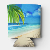 Cute Tropical Beach Waterverf Custom Bachelorette Blikjeskoeler (Achterkant)