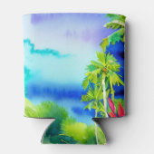 Cute Tropical Beach Waterverf Custom Bachelorette Blikjeskoeler (Achterkant)