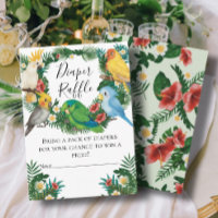Cute Tropical Exotic baby Parrots Diaper Raffle en