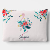 Cute Tropical Floral Flamingo Personalised Etui (Voorkant)