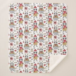 Cute Tropical kerstSherpa Blanket Sherpa Deken