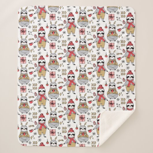 Cute Tropical kerstSherpa Blanket Sherpa Deken (Voorkant)