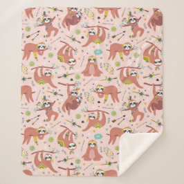 Cute Tropical kerstSherpa Blanket Sherpa Deken