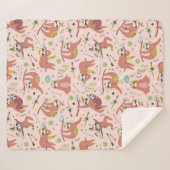 Cute Tropical kerstSherpa Blanket Sherpa Deken (Voorkant (horizontaal))