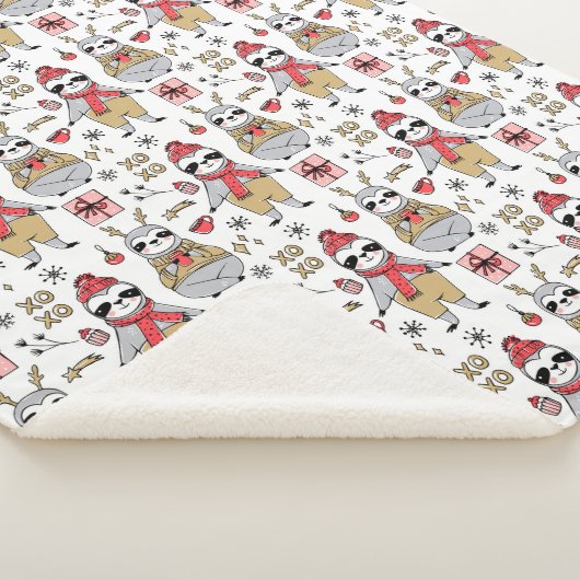 Cute Tropical kerstSherpa Blanket Sherpa Deken (3/4)