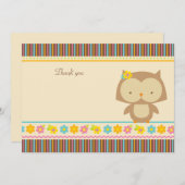 Cute tropical owl meiden dank je platte kaart (Voorkant / Achterkant)