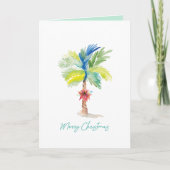 Cute Tropical Palm Trees Waterverf kerstkaart Kaart (Voorkant)