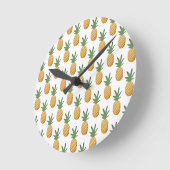 Cute Tropical Pineapple Pattern Round Clock Ronde Klok (Hoek)
