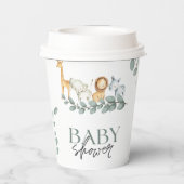 Cute Tropical Safari Wild Animals Oerwoud Greenery Papieren Bekers (Achterkant)