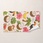 Cute Tropical Summer Pattern with Toucan and Fruit (Serviette à main)