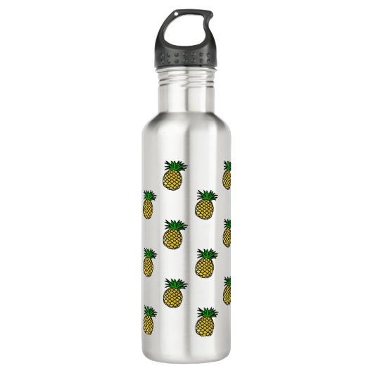 Cute Tropical Summer werkt ananas Pattern Waterfles (Voorkant)