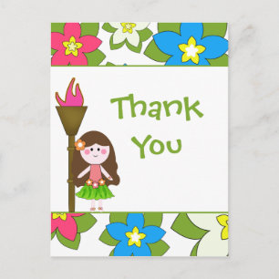 Cute tropicale hula filles merci carte postale