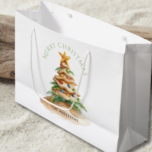 Cute Tropische Strand Kerstboom Groot Cadeauzakje