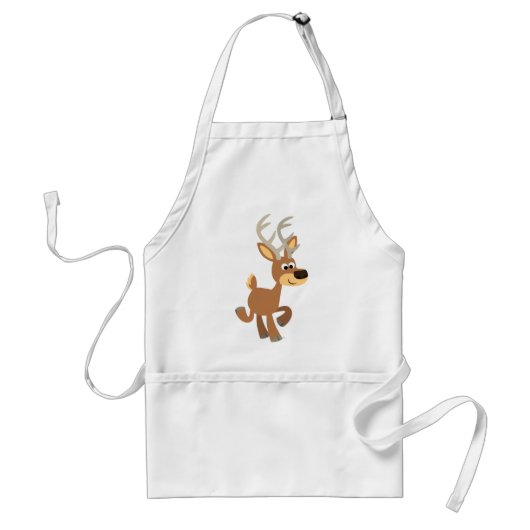 Cute Trotting Cartoon Deer Apron Standaard Schort (Voorkant)