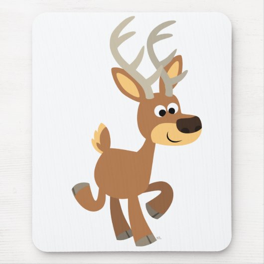 Cute Trotting Cartoon Deer Mousepad Muismat (Voorkant)