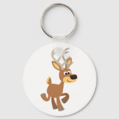 Cute Trotting Cartoon Deer Sleutelhanger (Voorkant)