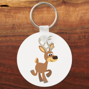 Cute Trotting Cartoon Deer Sleutelhanger