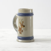 Cute Trotting Cartoon Deer Stein Bierpul (Voorkant links)