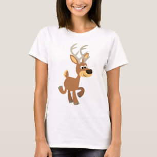 Cute Trotting Cartoon Deer Women T-Shirt