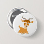 Cute Trotting Cartoon Goat Button Badge (Voorkant /achterkant)