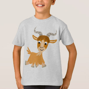 Cute Trotting Cartoon Goat Children T-Shirt
