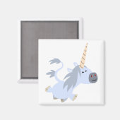 Cute Trotting Cartoon Unicorn Magnet Magneet (Voorkant / Achterkant)