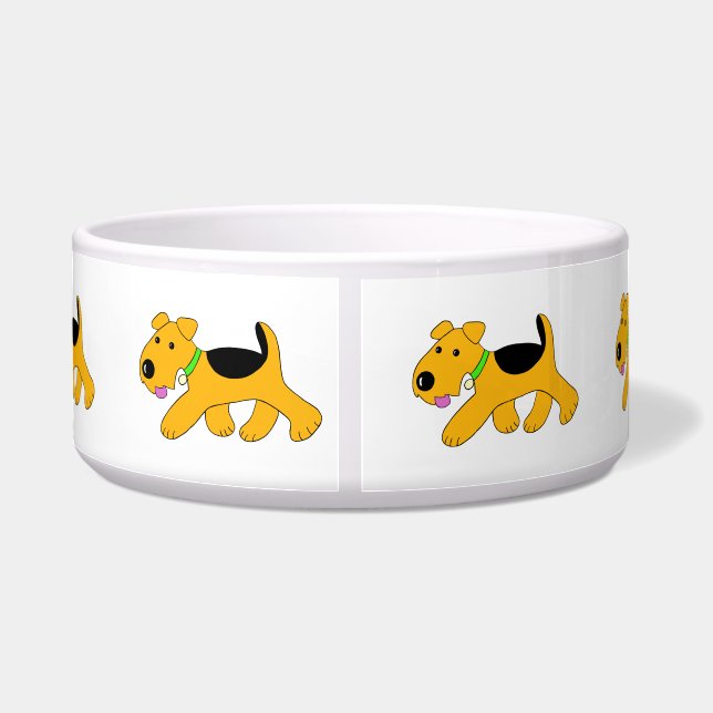 Cute Trotting Puppy Dog Bowl (groot) Voerbakje (Achterkant)