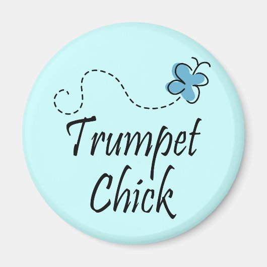 Cute Trumpet Chick Music Magneet (Voorkant)