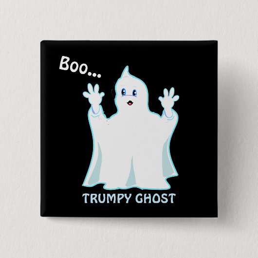 Cute Trumpy Ghost Vierkante Button 5,1 Cm (Voorkant)