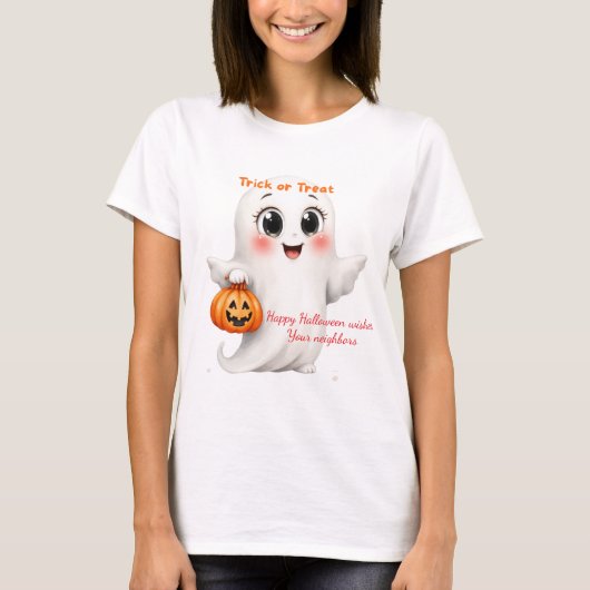 Cute tshirt happy Halloween with adjustable text  (Devant)