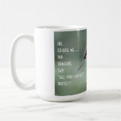 Cute Tufted Titmouse on Feeder, Funny Koffiemok (Links)