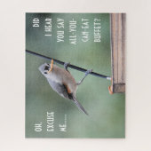Cute Tufted Titmouse on Feeder Legpuzzel (Verticaal)