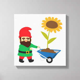 Cute tuingnomen leuk canvas afdruk