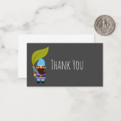 Cute tuingnomen leuk notitiekaartje (Voorkant / Achterkant in situ)