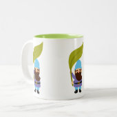 Cute tuingnomen leuk tweekleurige koffiemok (Voorkant links)