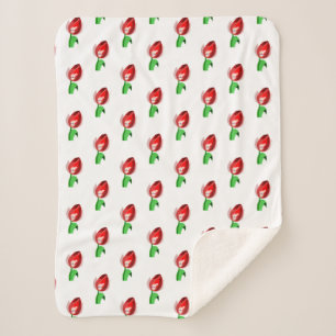 Cute Tulip Girl Sherpa Deken