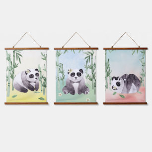 Cute Tumbling Panda Collectie Hangend Wandkleed