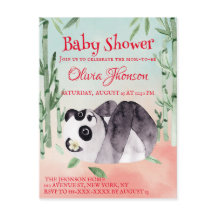 Cute Tumbling Panda Gender Baby shower Uitnodiging