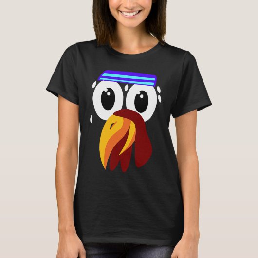 Cute Turkey Face Running  Thanksgiving  Marathon T-shirt (Voorkant)