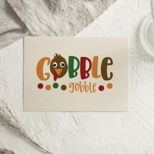 Cute Turkey Gobble Thanksgiving card
