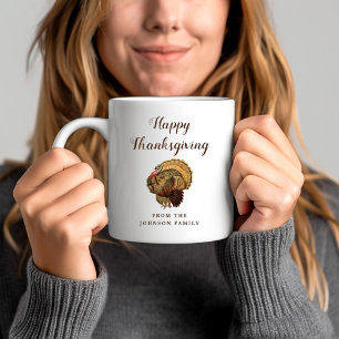 Cute  Turkey Happy Thanksgiving Koffiemok