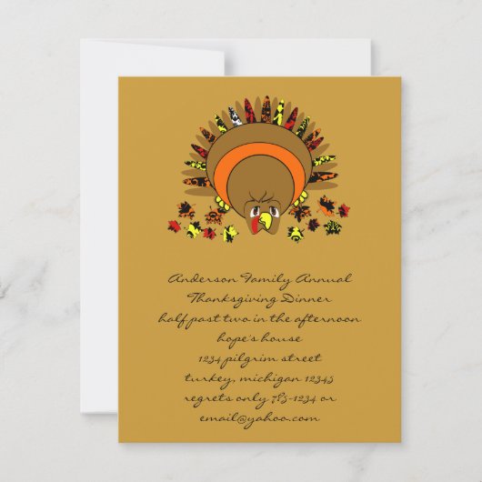 Cute Turkey Kaart (Voorkant)