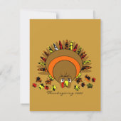 Cute Turkey Kaart (Achterkant)