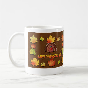 Cute Turkey on Thanksgiving Koffiemok